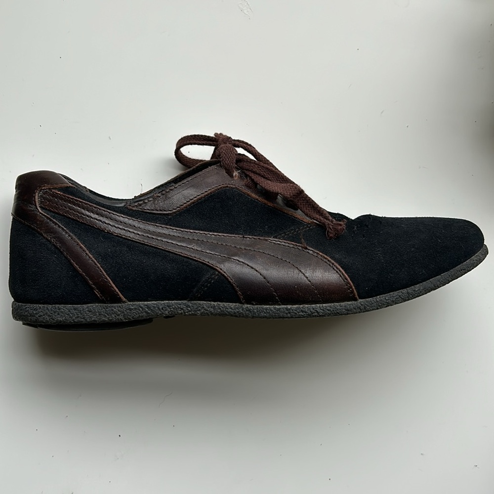 Vintage Puma 96 Hours Premium Leather Italian Made Shoes Black EU41 US8